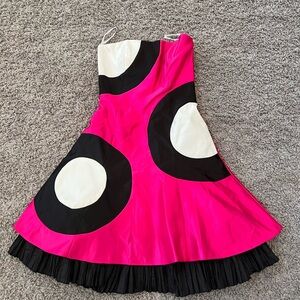Jessica McClintock Hot Pink and Black Polka Dot Costume Dress